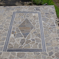 mosaïque, terrasse, calade