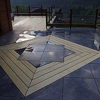 terrasse en bois et pierre